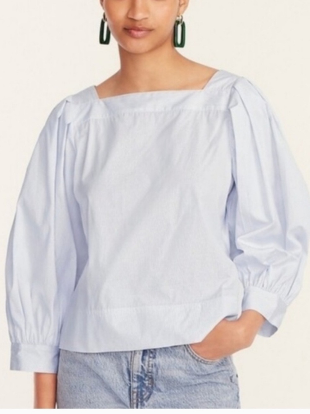 JCrew Thomas Mason Puff Sleeve Woven